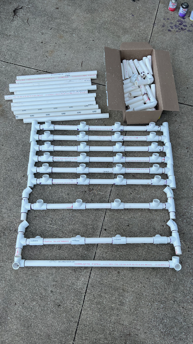 The same scuba rack, disassembled